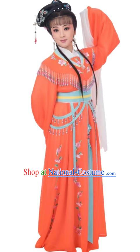 Orange Huadan Costume Miss Yue Opera Xiaodan Costume Chinese Style Ancient Costume