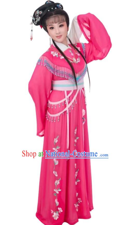 Rose Red Huadan Costume Yue Opera Miss Xiaodan Costume Chinese Style Ancient Costume