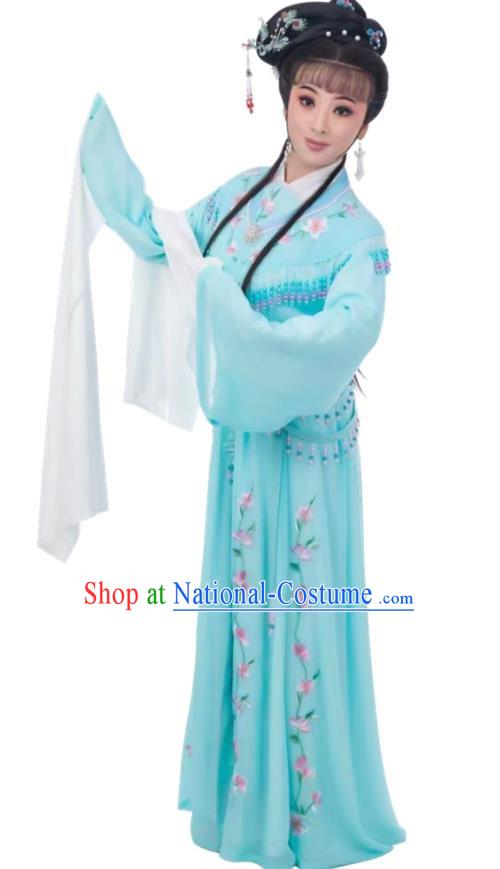 Blue Huadan Costume Yue Opera Miss Xiaodan Costume Chinese Style Ancient Costume