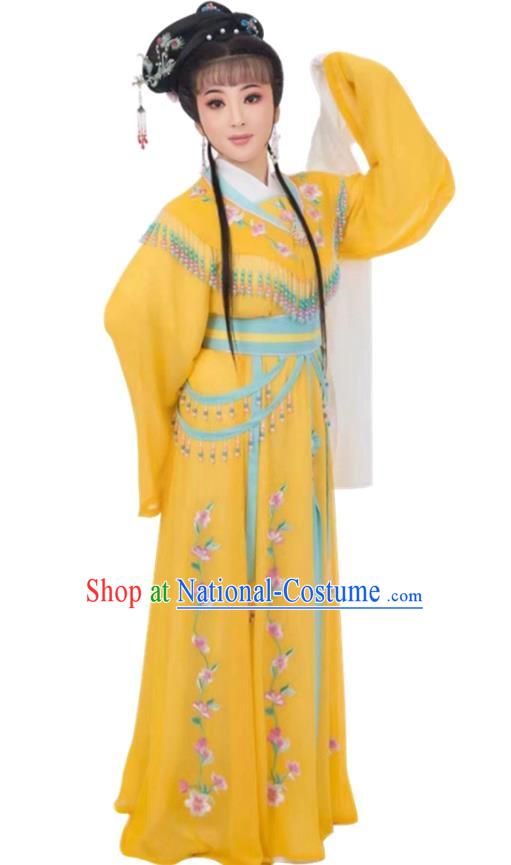 Yellow Huadan Costume Yue Opera Miss Xiaodan Costume Chinese Style Ancient Costume