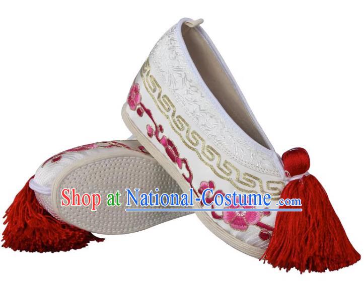 Thousand Layer Bottom Inner Heightened Plum Blossom Embroidered Shoes Huadan Color Shoes Miss Xiaodan Hook Gold Cloth Shoes Female Handmade