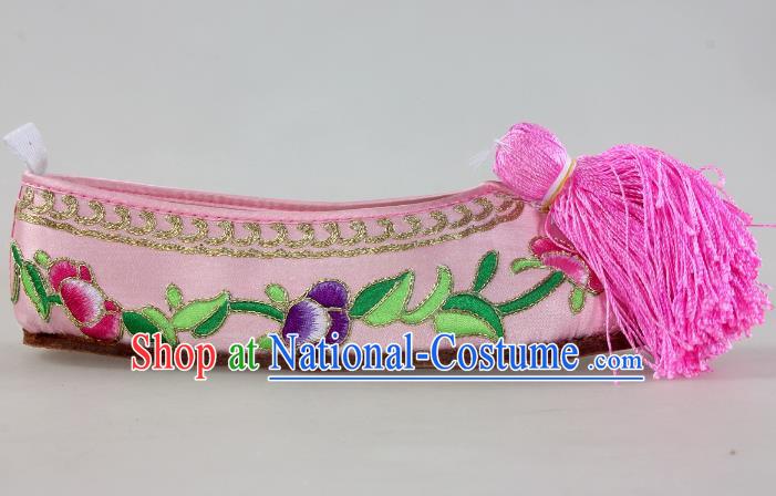 Embroidered Shoes Opera Color Shoes Cowhide Flat Classical Dance Huadan Shoes Stage Performance Women Shoes