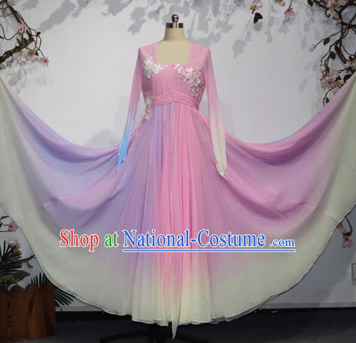 China Classical Dance Clothing Yunshang V. Performance Clothing Dance Clothing Female Art Examination Clothing Large Swing Skirt Performance Clothing Solo Dance