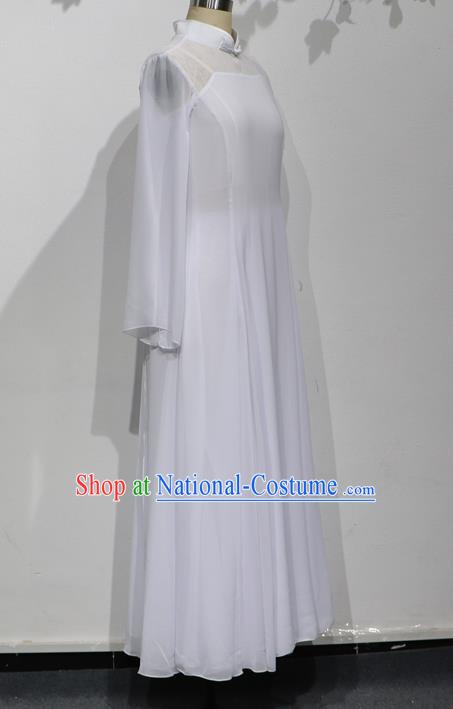 Modern Dance Xunshan Line Dance Performance Costume Performance Costume White Dress Elegant Skirt Women Group Dance