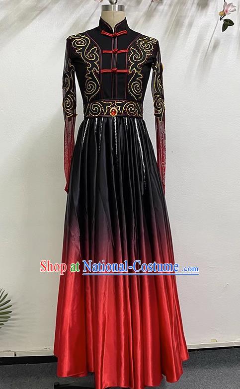 Art Test Big Skirt Ethnic Performance Costume China Mongolian Dance Art Test Practice Elegant Big Swing Costume