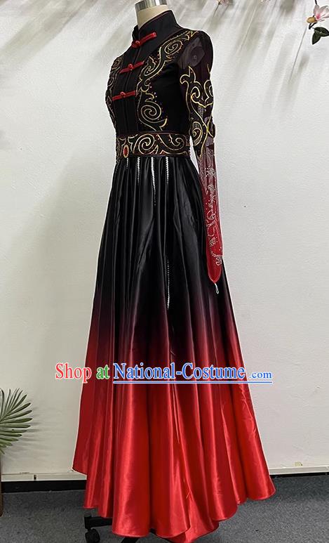 Art Test Big Skirt Ethnic Performance Costume China Mongolian Dance Art Test Practice Elegant Big Swing Costume