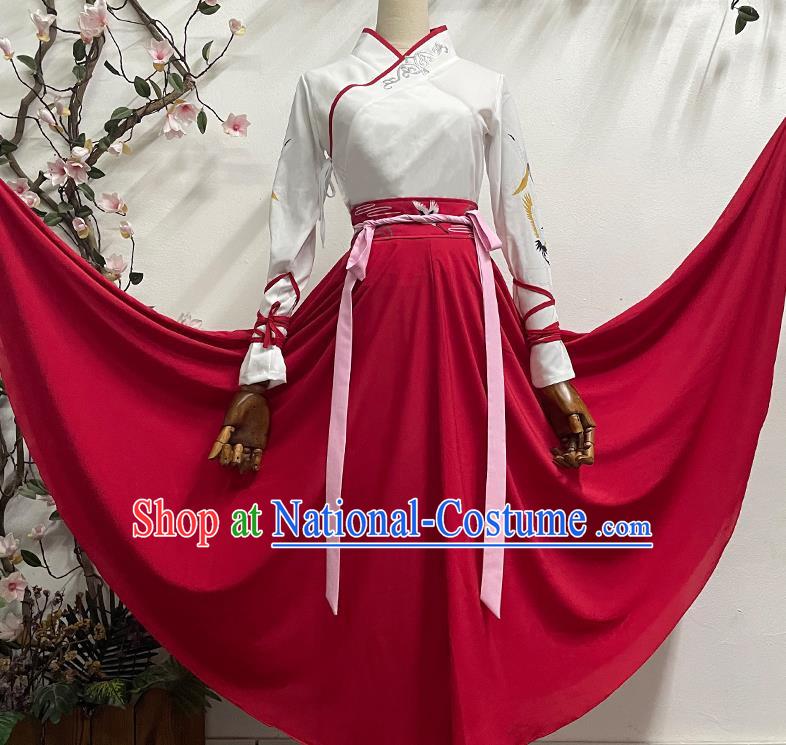 China Classical Dance Book Simple Simple Solid Color Elegant Long Skirt Practice Ancient Style Dance Costume