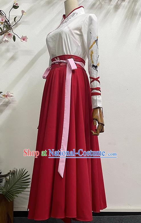 China Classical Dance Book Simple Simple Solid Color Elegant Long Skirt Practice Ancient Style Dance Costume