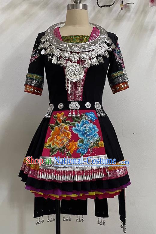 National Dance Costume Miao Golden Pheasant Dazzle Beauty Dance Costume Art Test Practice Folk Dance Costume Performance Costume