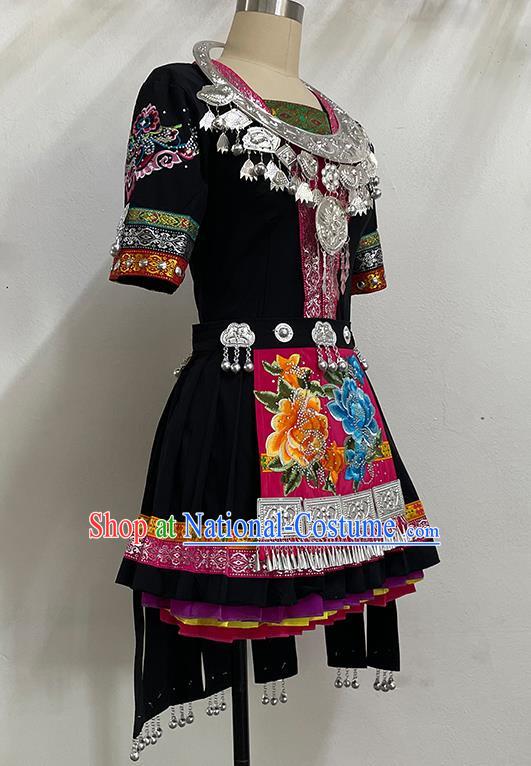 National Dance Costume Miao Golden Pheasant Dazzle Beauty Dance Costume Art Test Practice Folk Dance Costume Performance Costume