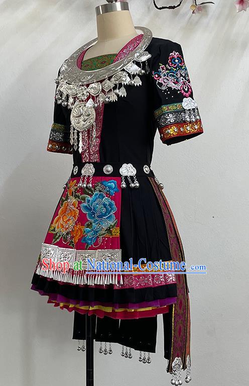 National Dance Costume Miao Golden Pheasant Dazzle Beauty Dance Costume Art Test Practice Folk Dance Costume Performance Costume