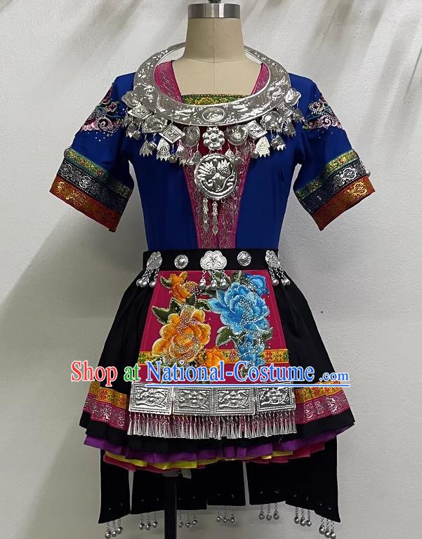 National Dance Costume Miao Golden Pheasant Dazzle Beauty Dance Costume Art Test Practice Folk Dance Costume Performance Costume