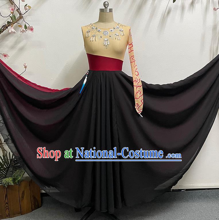 Peacock Dance Big Swing Practice Skirt Practice Clothing Solo Dance Performance Clothing Yikao Xishuangbanna Flower Waist Dai Dance