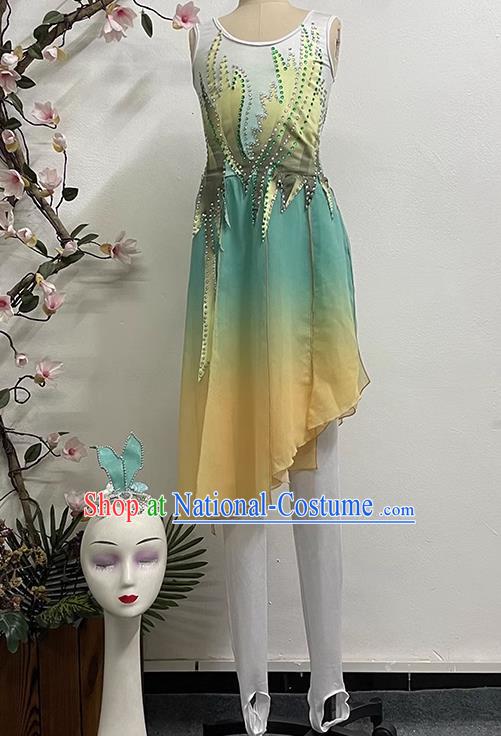 Taoli Cup National Folk Dance Green Dance Women Solo Dance Performance Costume Practice Art Examination Performance Costume