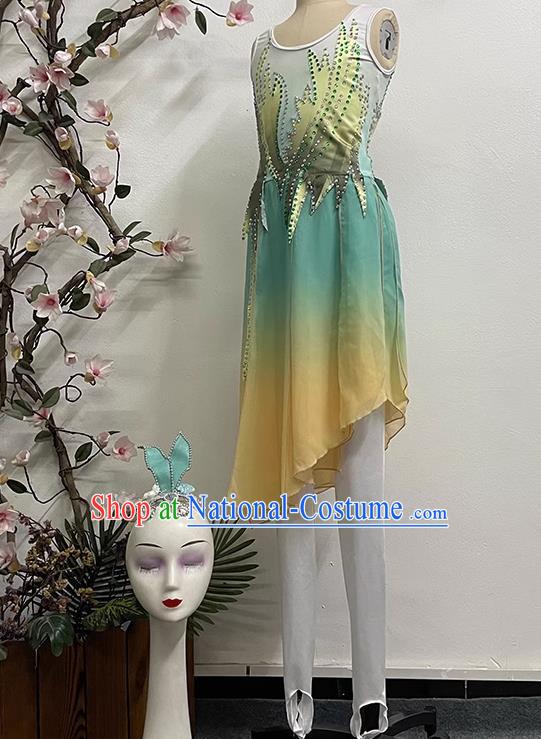 Taoli Cup National Folk Dance Green Dance Women Solo Dance Performance Costume Practice Art Examination Performance Costume