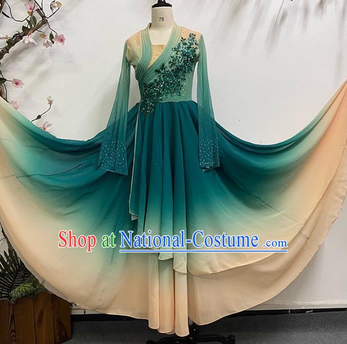 China Classical Dance Clothing Female Elegant Self Cultivation Large Skirt Gradient Color Performance Clothing Art Examination Clothing Performance Clothing