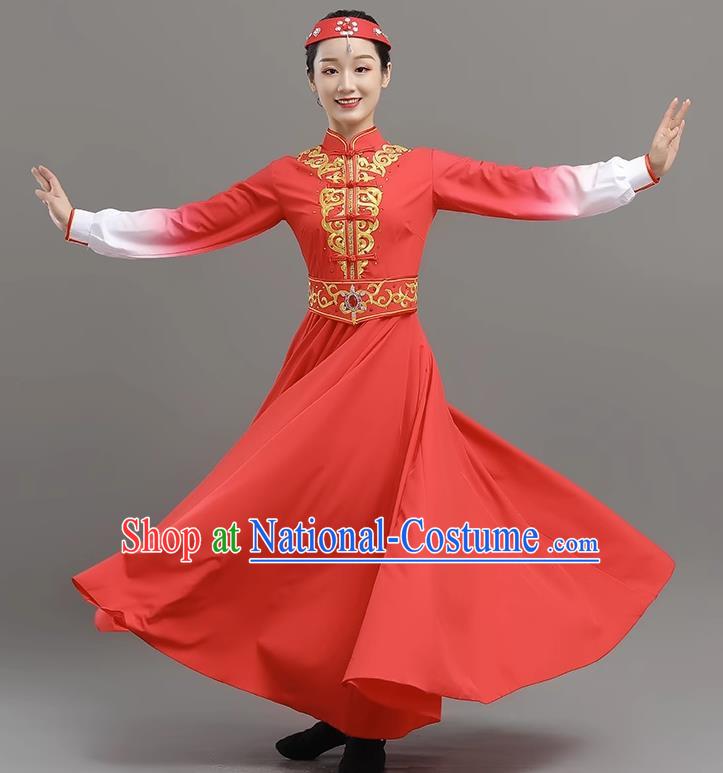 China Mongolian Performance Clothing Self Cultivation Ethnic Style Performance Clothing Elegant Big Swing Art Test Female Adult Dance Clothing