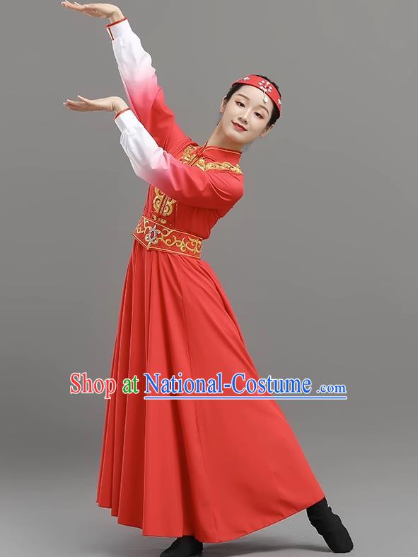 China Mongolian Performance Clothing Self Cultivation Ethnic Style Performance Clothing Elegant Big Swing Art Test Female Adult Dance Clothing