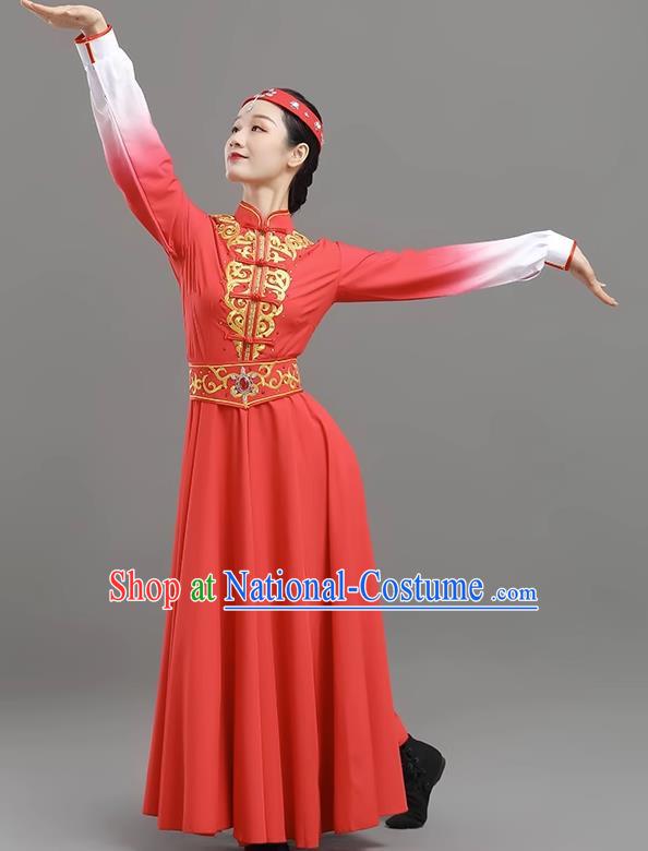 China Mongolian Performance Clothing Self Cultivation Ethnic Style Performance Clothing Elegant Big Swing Art Test Female Adult Dance Clothing