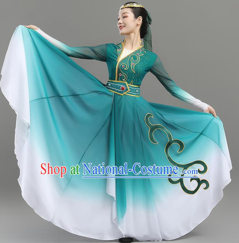 China Mongolian Clothing Elegant Gradient Large Swing Skirt Art Test Adult Self Cultivation Performance Clothing Ethnic Style Performance Clothing