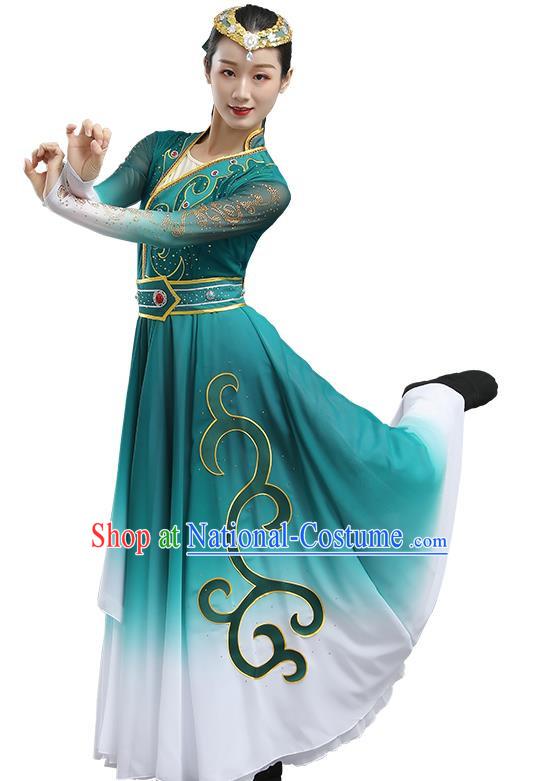 China Mongolian Clothing Elegant Gradient Large Swing Skirt Art Test Adult Self Cultivation Performance Clothing Ethnic Style Performance Clothing