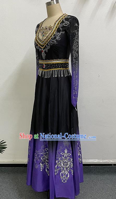 China Xinjiang Dance Performance Clothing Ethnic Style Elegant Big Swing Art Test Self Cultivation Dress Practice Performance Clothing