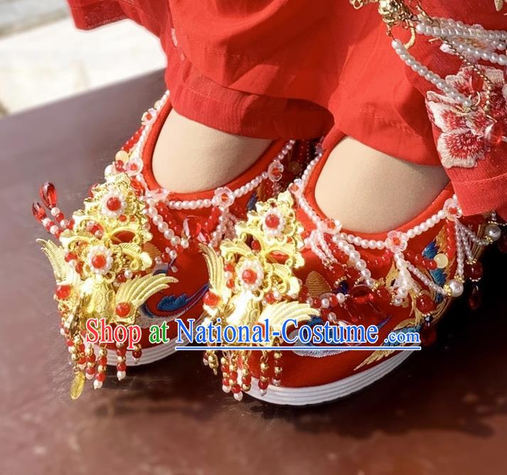 Xiuhe Wedding Shoes Zhenghong Phoenix Customized Chinese Style Bridal Embroidered Shoes