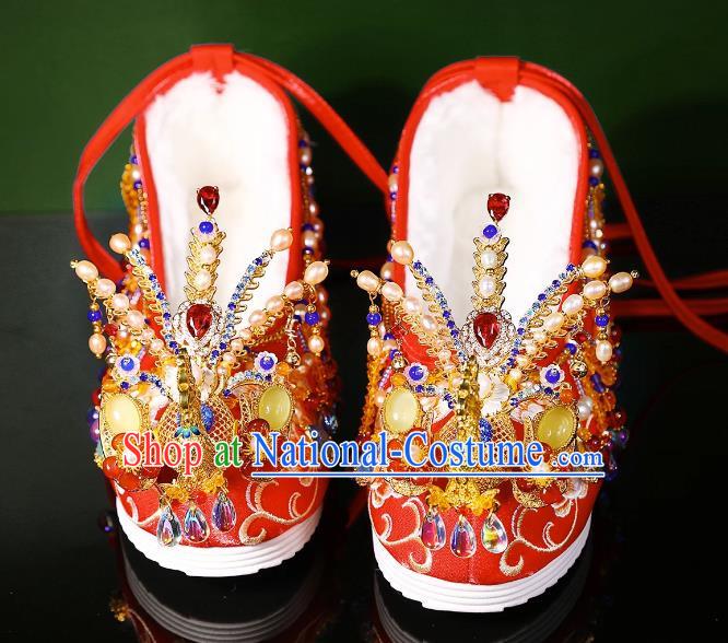 Phoenix Wedding Shoes Heavy Industry Embroidered Shoes Wedding Shoes Women Chinese Style