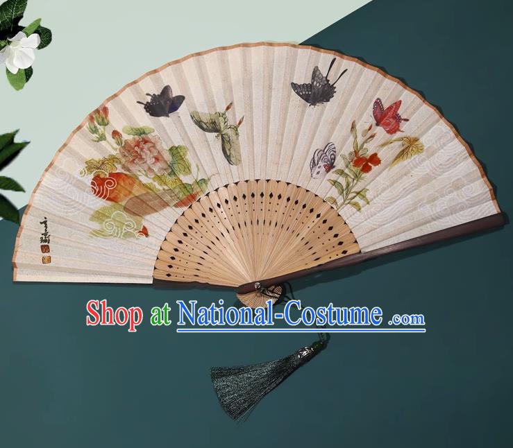 Ancient Fan Folding Fan Chinese Style Folding Retro Hanfu Cheongsam Catwalk Dance