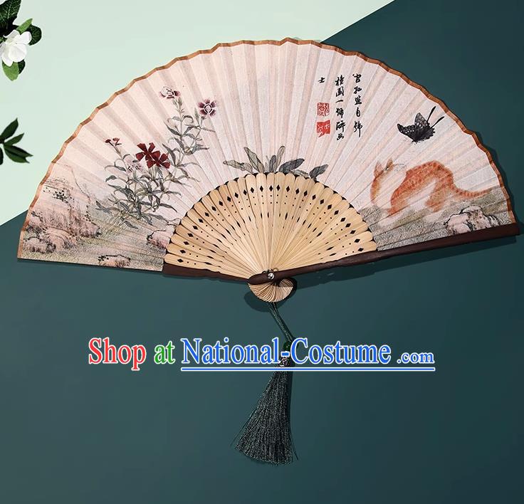 Ancient Fan Folding Fan Chinese Style Folding Retro Hanfu Cheongsam Catwalk Dance