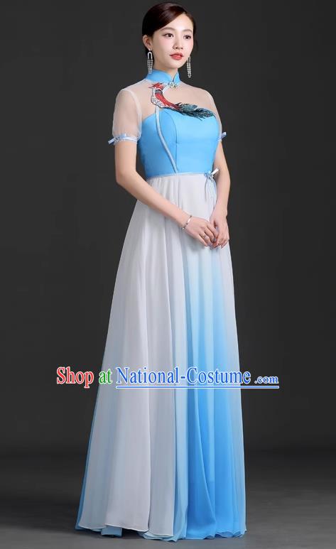 Chinese Design Improved Catwalk Cheongsam Costumes Chorus Performance Dress Adult Dress