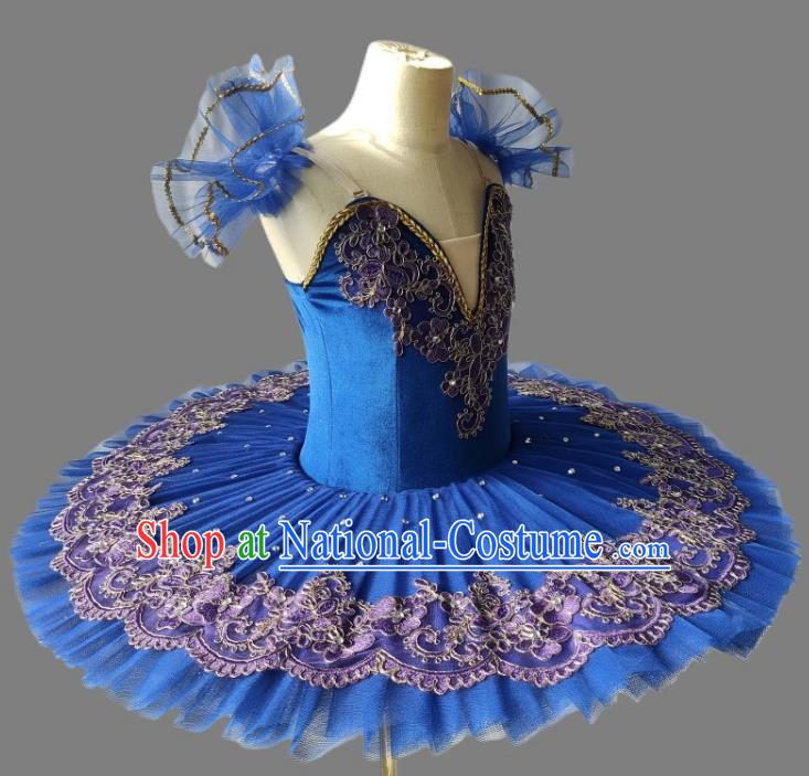 Professional Ballet Skirt Girls TUTU Skirt Sleeping Beauty Little Swan Costume Blue Performance Costume