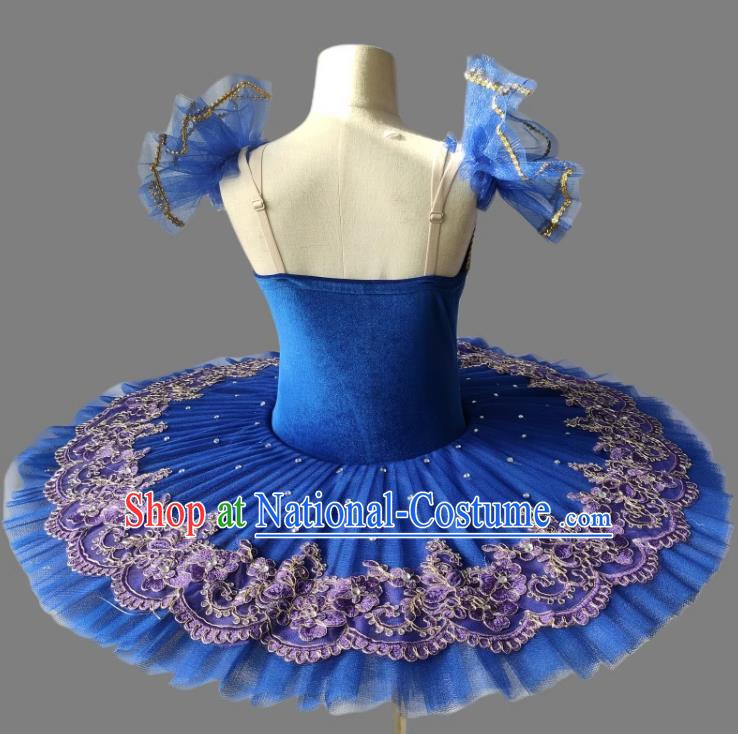 Professional Ballet Skirt Girls TUTU Skirt Sleeping Beauty Little Swan Costume Blue Performance Costume