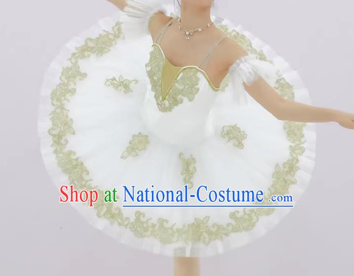 White Tutu Skirt Four Little Swan Lake Children Tutu Gauze Skirt Competition Shows Adult Ballet Costumes