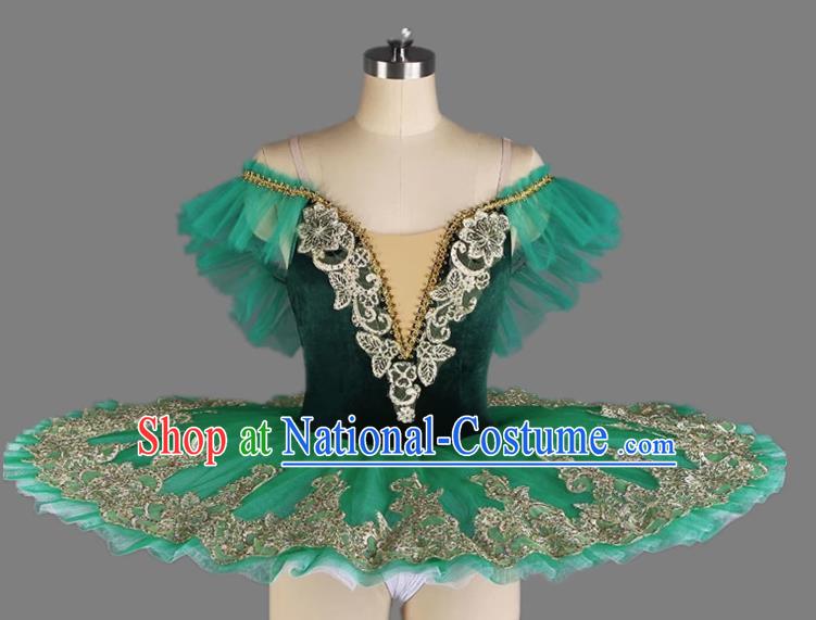 Ballet TUTU Skirt Children Emerald Little Swan Tutu Skirt Professional Girls Swan Lake Dance Costume