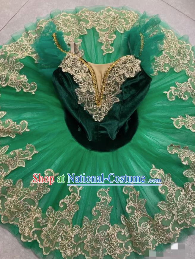 Ballet TUTU Skirt Children Emerald Little Swan Tutu Skirt Professional Girls Swan Lake Dance Costume