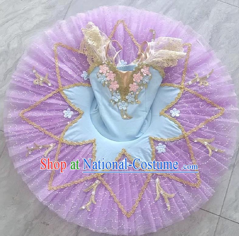 Children Flower Fairy Sleeping Beauty Professional Ballet Skirt Costumes Girls Ballet TUTU Gauze Skirt Petit Skirt