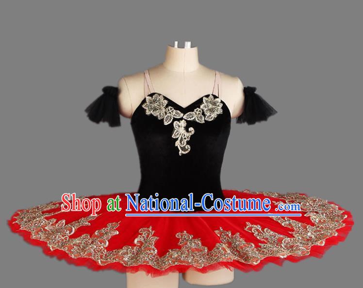 Children Professional Ballet Skirt Red Don Quixote Ballet Costume Competition Swan Lake TUTU Fluffy Gauze Skirt