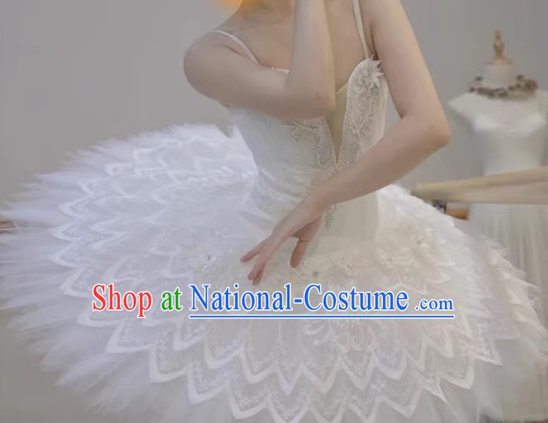 Tutu White Ballet Skirt Adult Professional Gauze Skirt Children Fluffy Little Swan Girls Swan Lake Performance Clothing