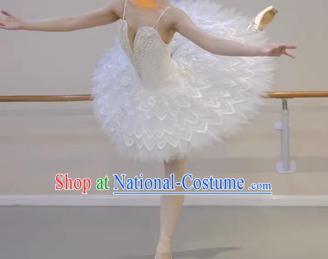 Tutu White Ballet Skirt Adult Professional Gauze Skirt Children Fluffy Little Swan Girls Swan Lake Performance Clothing