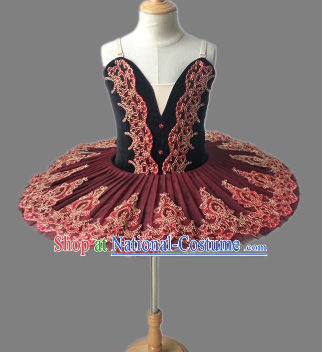 Ballet Skirt Children Tutu Skirt Sling Little Swan Dance Tutu Skirt Girls Swan Lake Costume