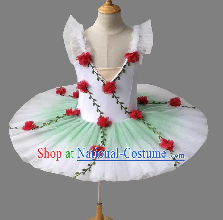 Ballet Skirt Gradient Tutu Skirt Children Swan Lake Girls Fluffy Professional Little Swan Suspenders Costumes