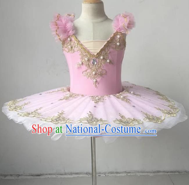 Pink Ballet Skirt TUTU Children Tutu Skirt Swan Lake Dance Sling Gauze Skirt Little Swan Female Performance Costume