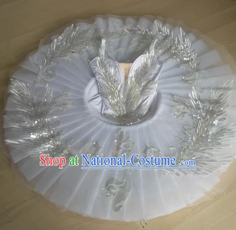 Girls Ballet Dance Skirt Children Professional Ballet Performance Costume Swan Lake TUTU Skirt Fluffy Little Swan