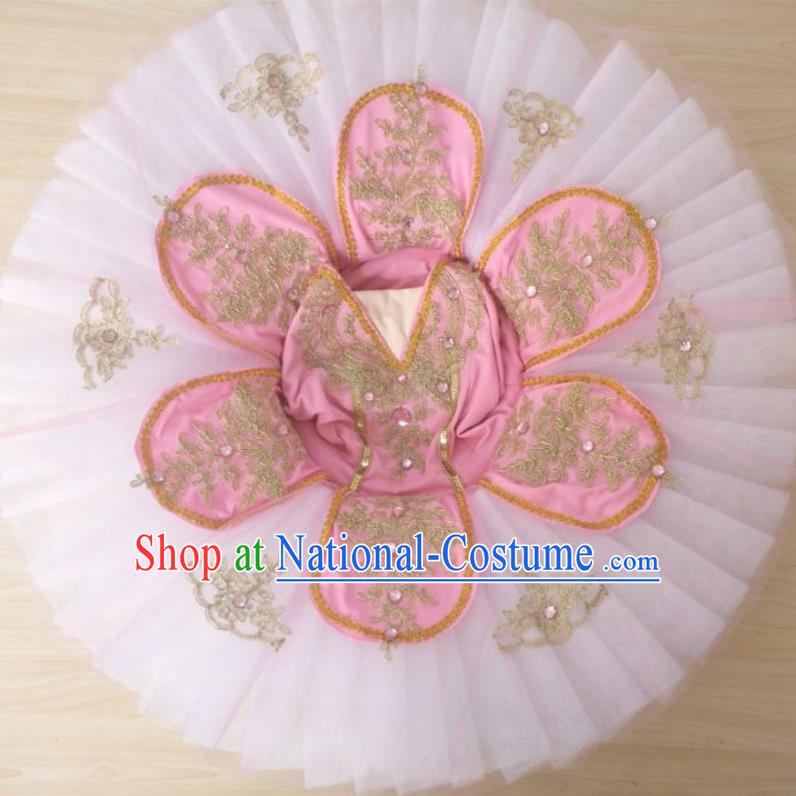 Pink Ballet Skirt Children Pink Tutu Skirt Sling Little Swan Dance Tutu Skirt Girls Swan Lake Costume