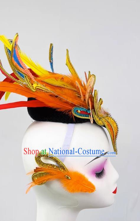 Dance Drama Crested Ibis Dance Dance Performance Feather Three Dimensional Headdress Children Performance Stage Performance Dance Hair Accessories Catwalk