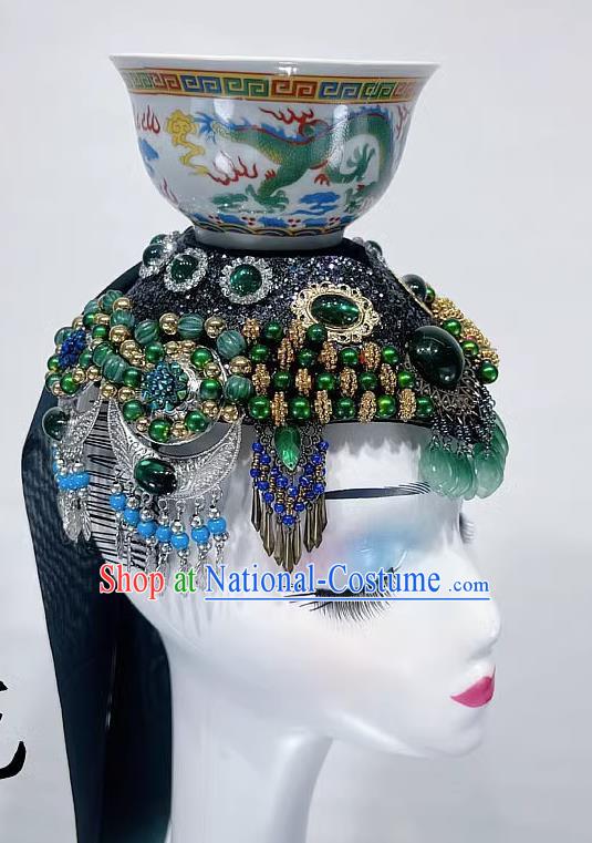 Mongolian Hat Hometown Mellow Dance Performance Props Top Bowl Dance Headdress Ladies Children Jewelry Hair Accessories