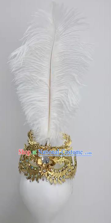 Golden Uighur Feather Dance Performance Headdress Female Xinjiang Uyghur Headdress