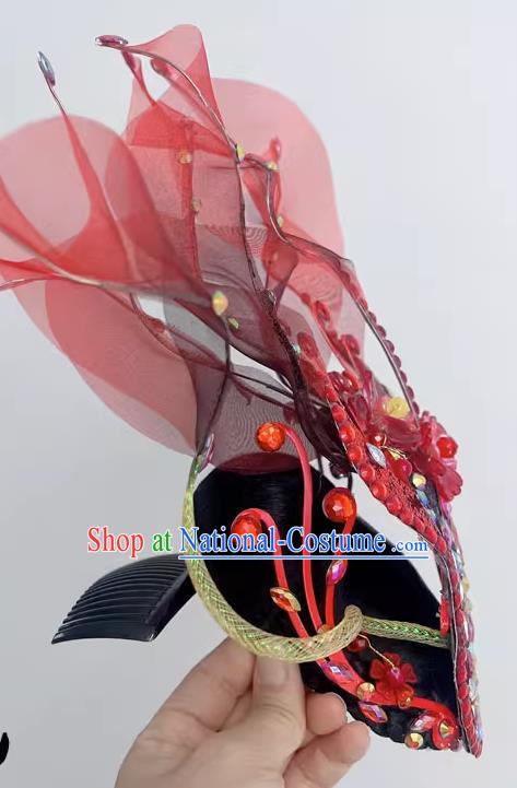 Art Test Dance Repertoire Fire Of The Western Regions Dance Headdress National Dance Solo Performance Performance Hair Accessories