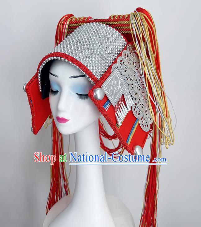 Ethnic Style Art Test Minority Dance Performance Yao And Miao Buyi Red Dance Headdress